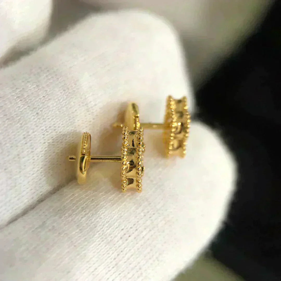 [Aurora]CLOVER MINI 9.5MM MALACHITE  EARRINGS