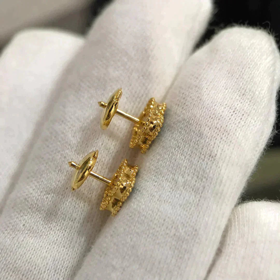 [Aurora]CLOVER MINI 9.5MM MALACHITE  EARRINGS