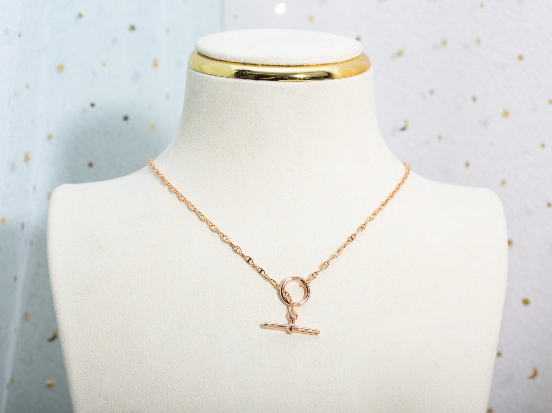 [Aurora]ECHAPPEE NECKLACE PINK GOLD