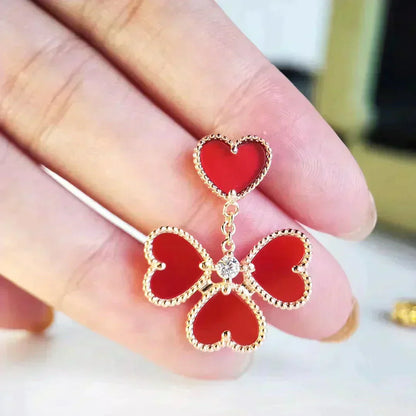 [Aurora]SWEET CLOVER CARNELIAN EARRINGS