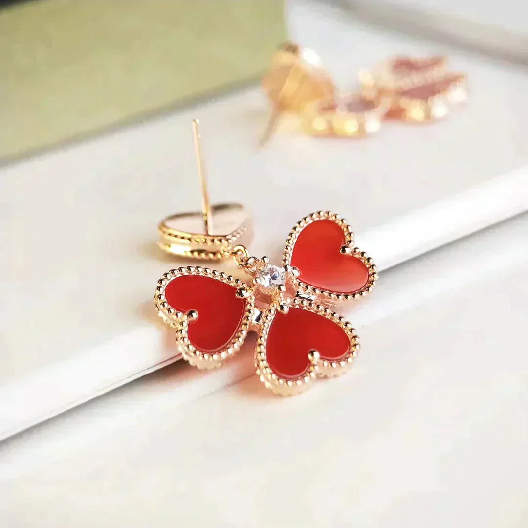 [Aurora]SWEET CLOVER CARNELIAN EARRINGS