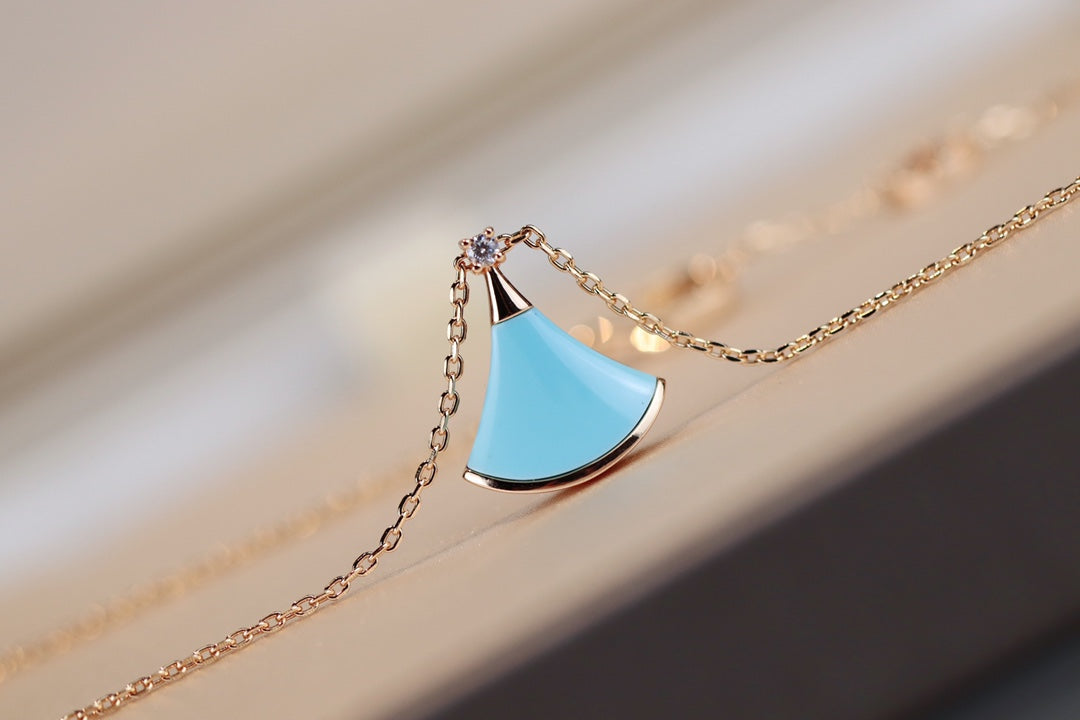 [Aurora]DREAM NECKLACE TURQUOISE PINK GOLD