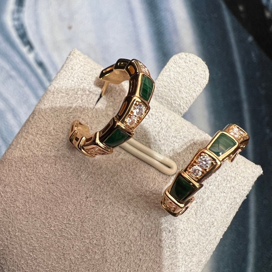 [AURORA]SERPENTI MALACHIT ROTGOLD OHRRINGE