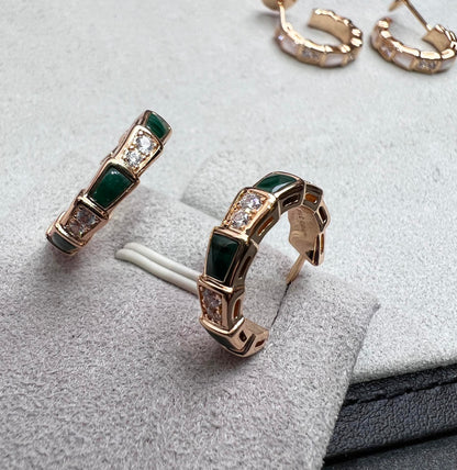 [AURORA]SERPENTI MALACHIT ROTGOLD OHRRINGE