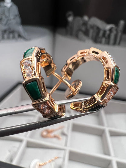 [AURORA]SERPENTI MALACHIT ROTGOLD OHRRINGE
