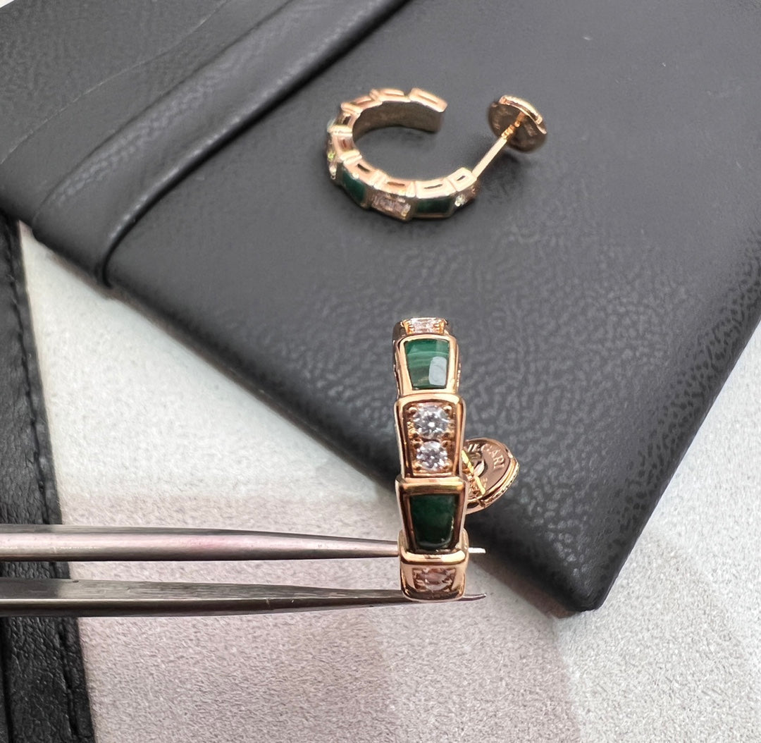 [AURORA]SERPENTI MALACHIT ROTGOLD OHRRINGE