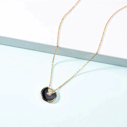 [Aurora]AMULETTE GOLD CARNELIAN ONYX NECKLACE