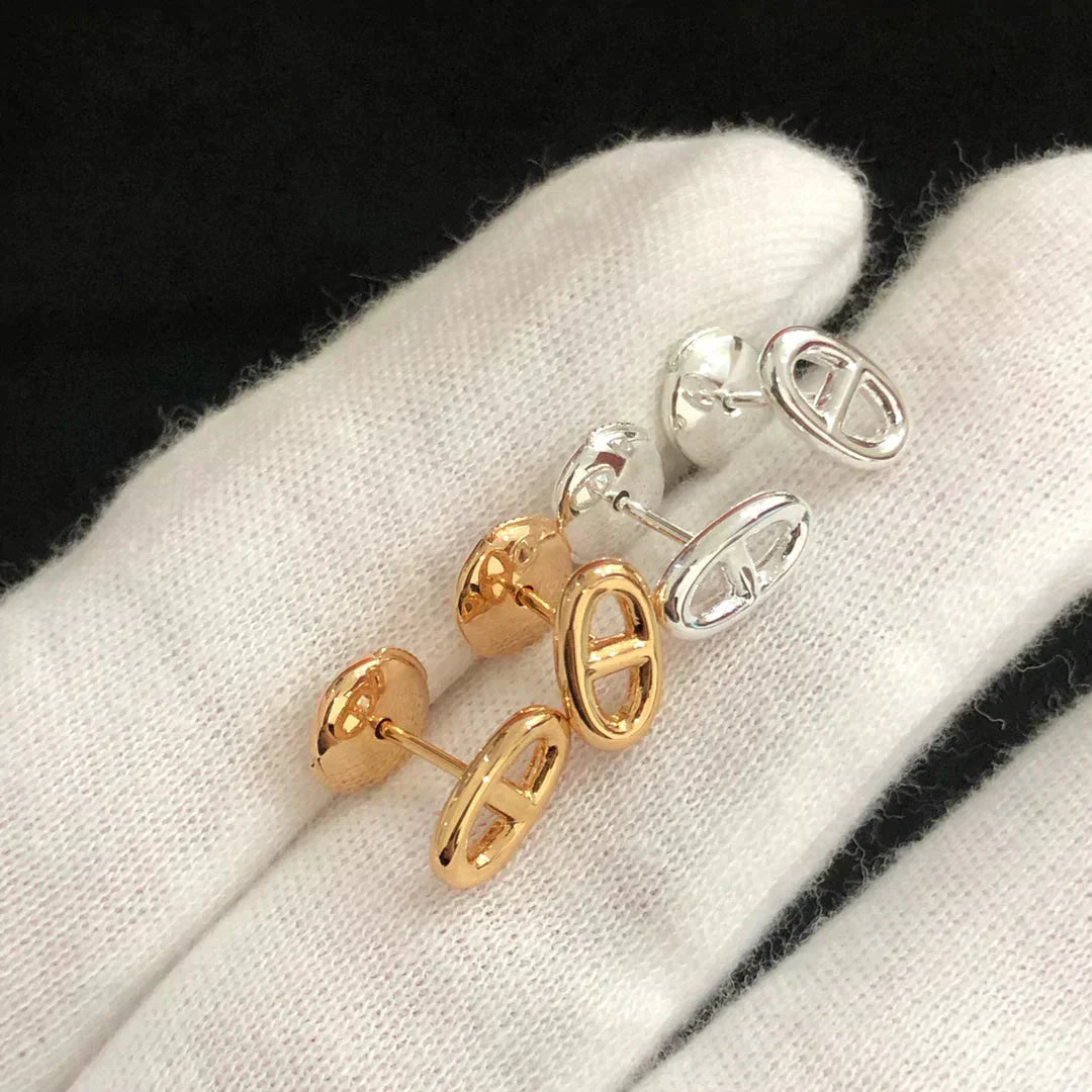 [Aurora]CHAINE SMALL EARRINGS GOLD AND SILVER