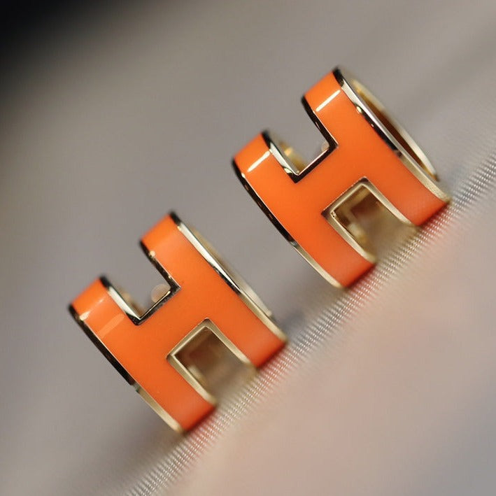 [Aurora]MINI POP H EARRINGS ORANGE