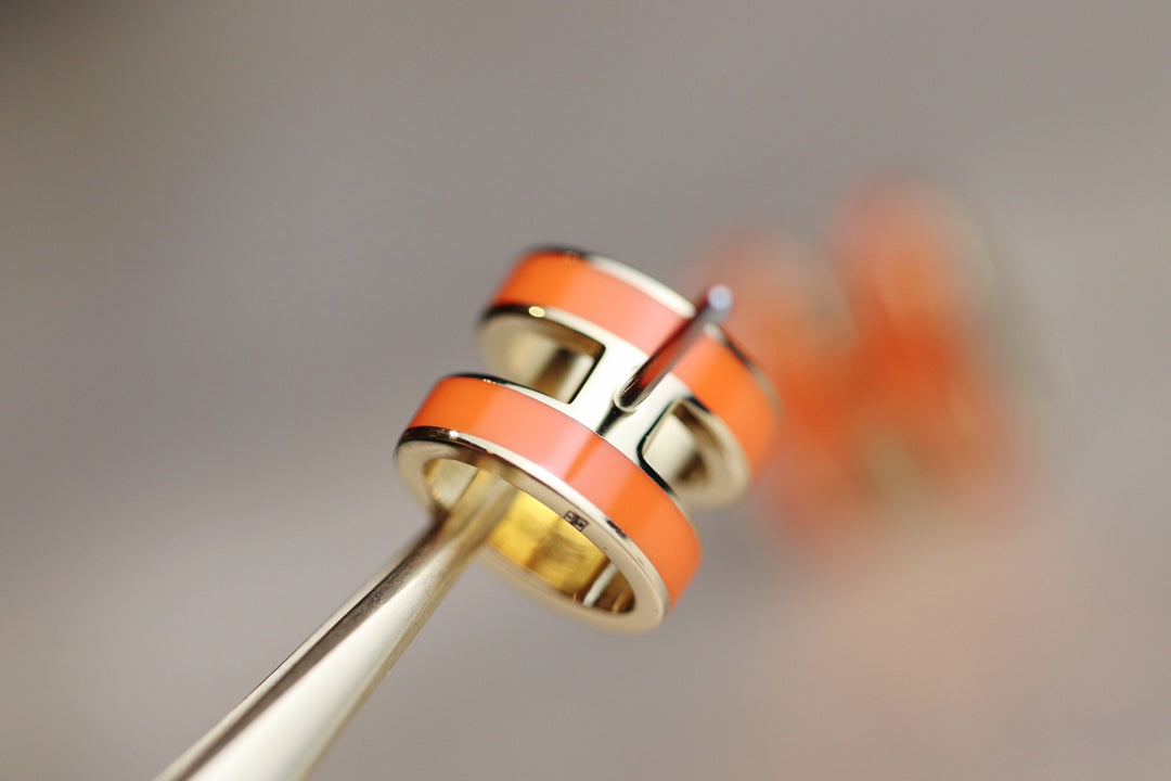 [Aurora]MINI POP H EARRINGS ORANGE