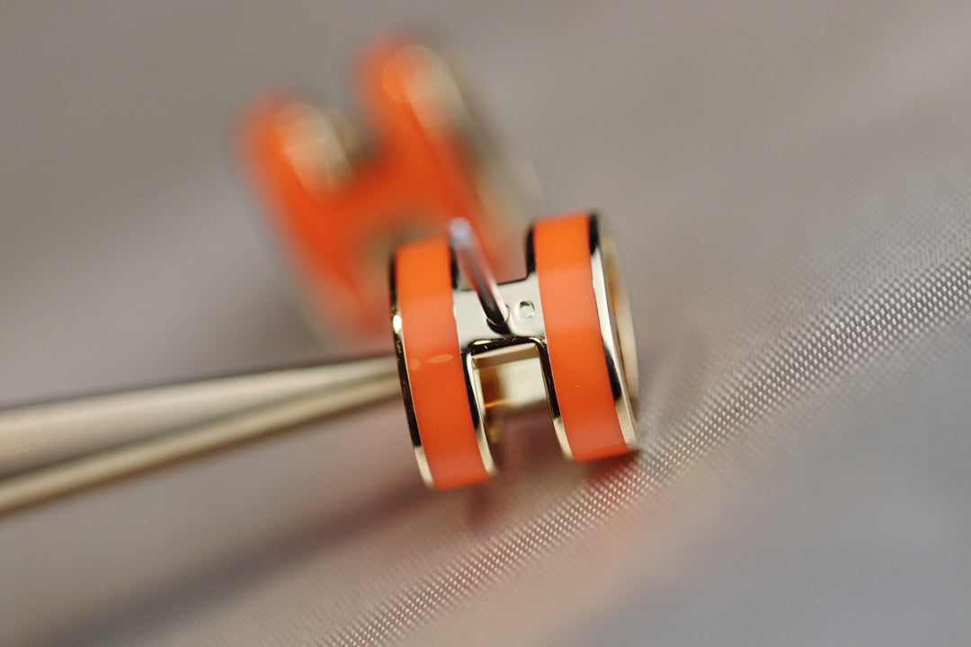 [Aurora]MINI POP H EARRINGS ORANGE