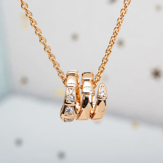 [Aurora]SERPENTI PINK GOLD NECKLACE DIAMOND