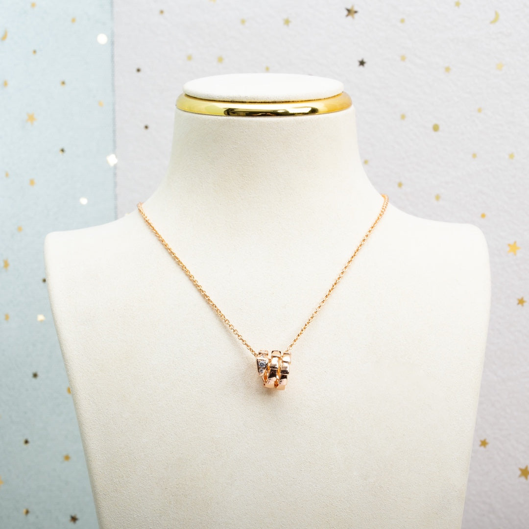 [Aurora]SERPENTI PINK GOLD NECKLACE DIAMOND