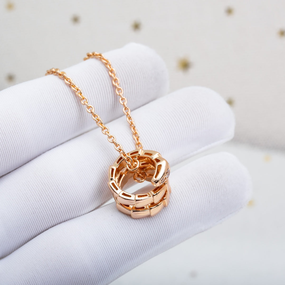 [Aurora]SERPENTI PINK GOLD NECKLACE DIAMOND
