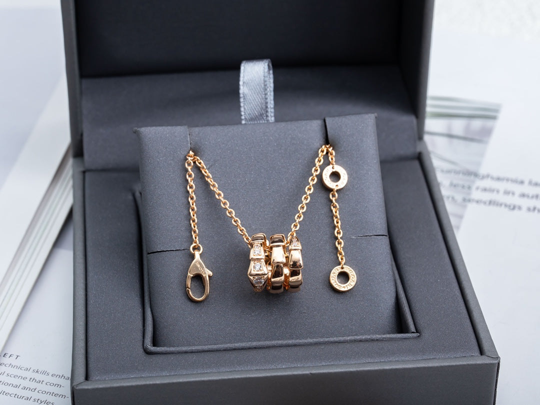 [Aurora]SERPENTI PINK GOLD NECKLACE DIAMOND