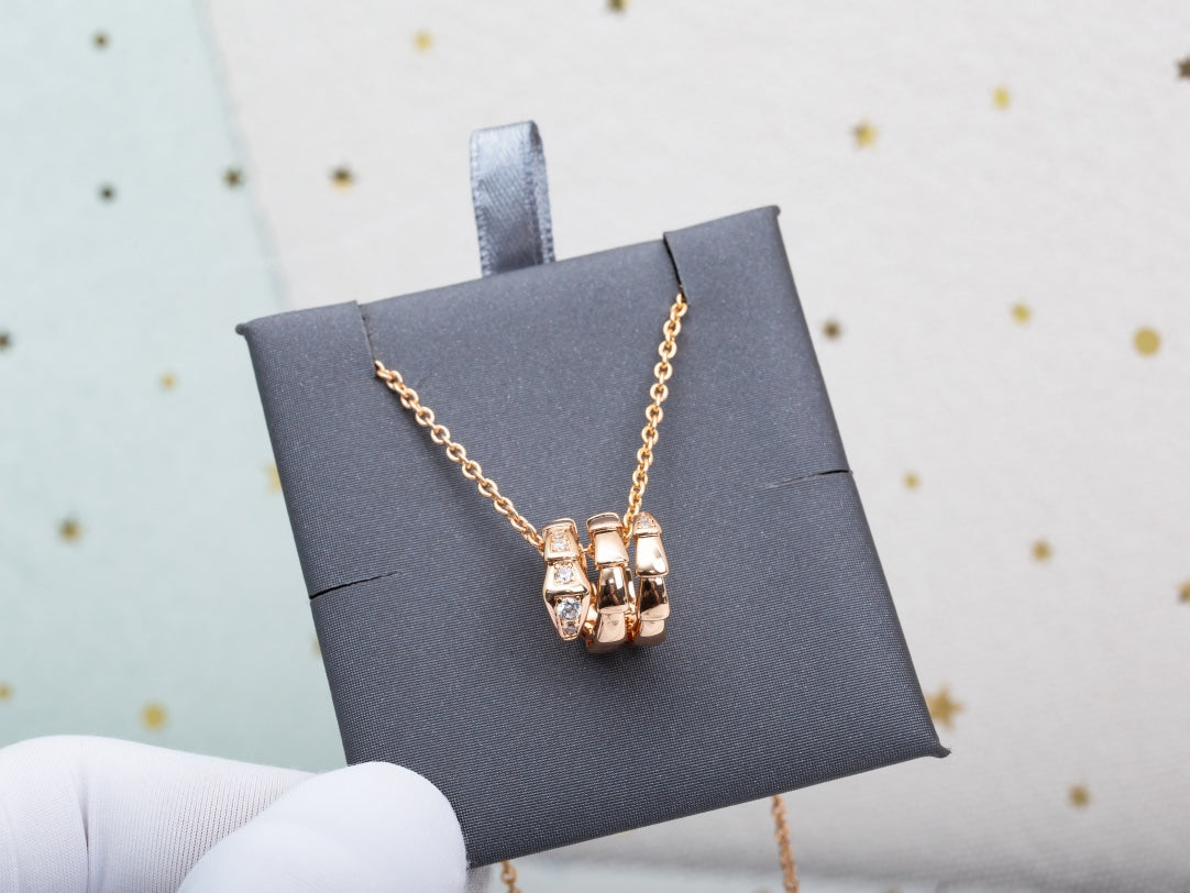[Aurora]SERPENTI PINK GOLD NECKLACE DIAMOND