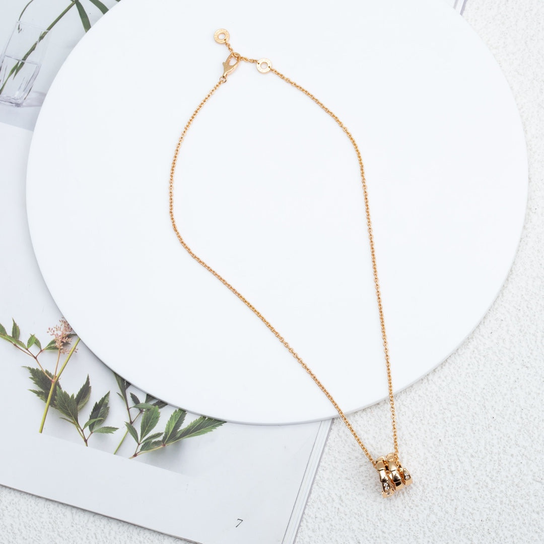[Aurora]SERPENTI PINK GOLD NECKLACE DIAMOND