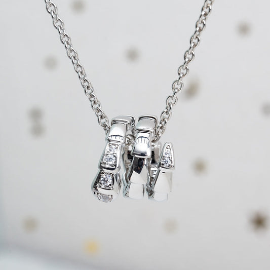 [Aurora]SERPENTI SILVER NECKLACE DIAMOND