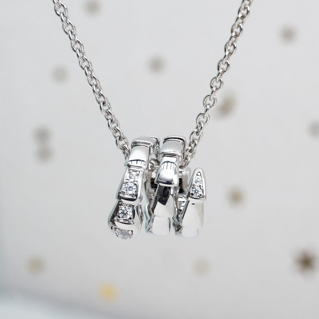[AURORA] SERPENTI-HALSKETTE AUS SILBER MIT DIAMANT