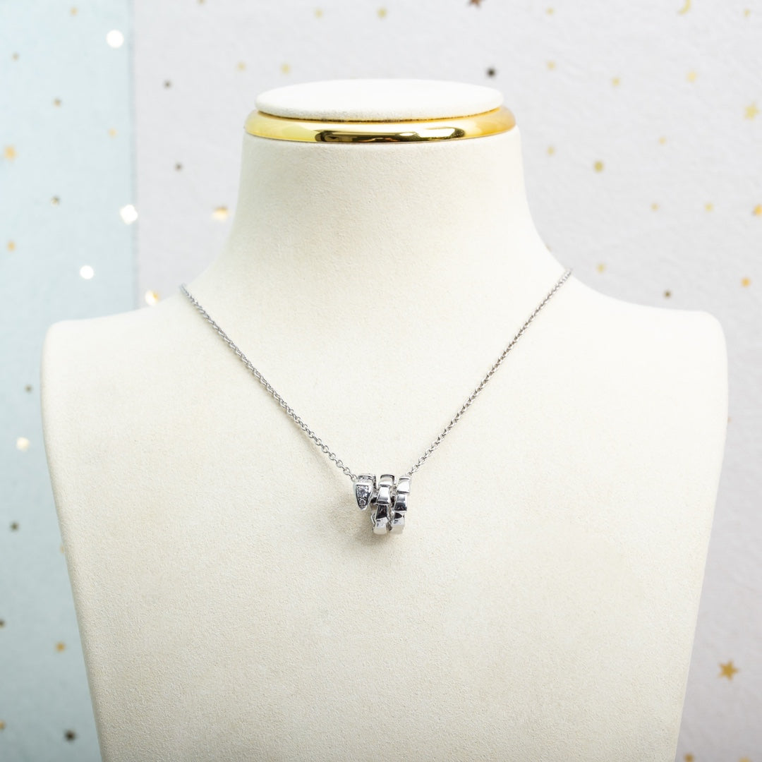 [Aurora]SERPENTI SILVER NECKLACE DIAMOND