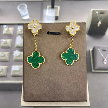 [Aurora]CLOVER  2 MOTIFS  DIAMOND  EARRINGS (MULTIPLE CHOICESç´