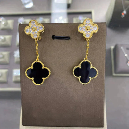 [Aurora]CLOVER  2 MOTIFS  DIAMOND  EARRINGS (MULTIPLE CHOICESç´