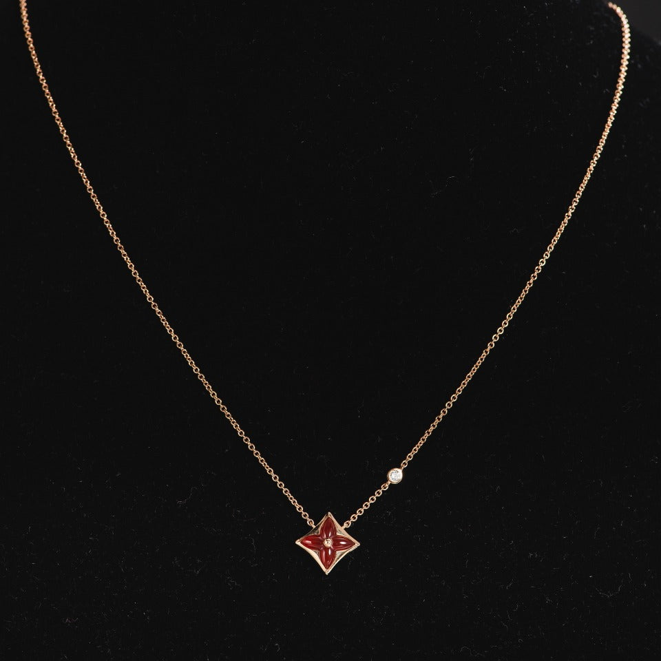 [Aurora]STAR NECKLACE PINK GOLD 1 DIAMOND