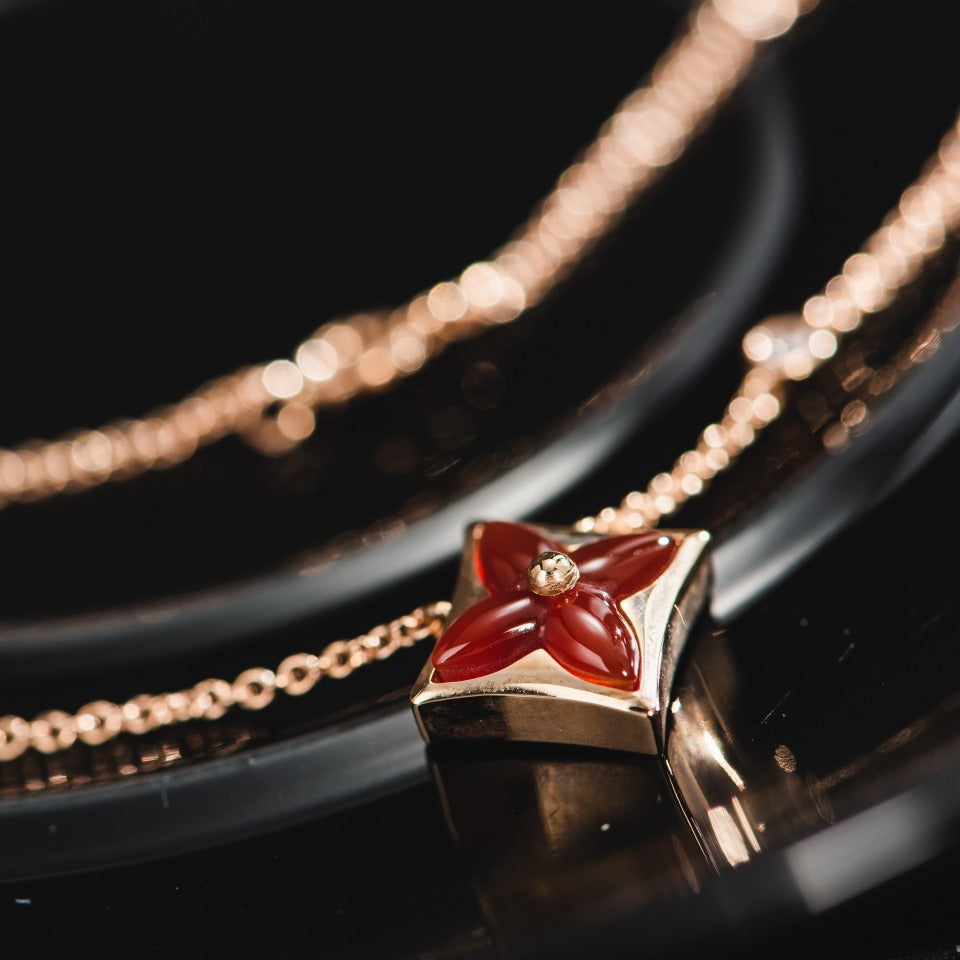 [Aurora]STAR NECKLACE PINK GOLD 1 DIAMOND