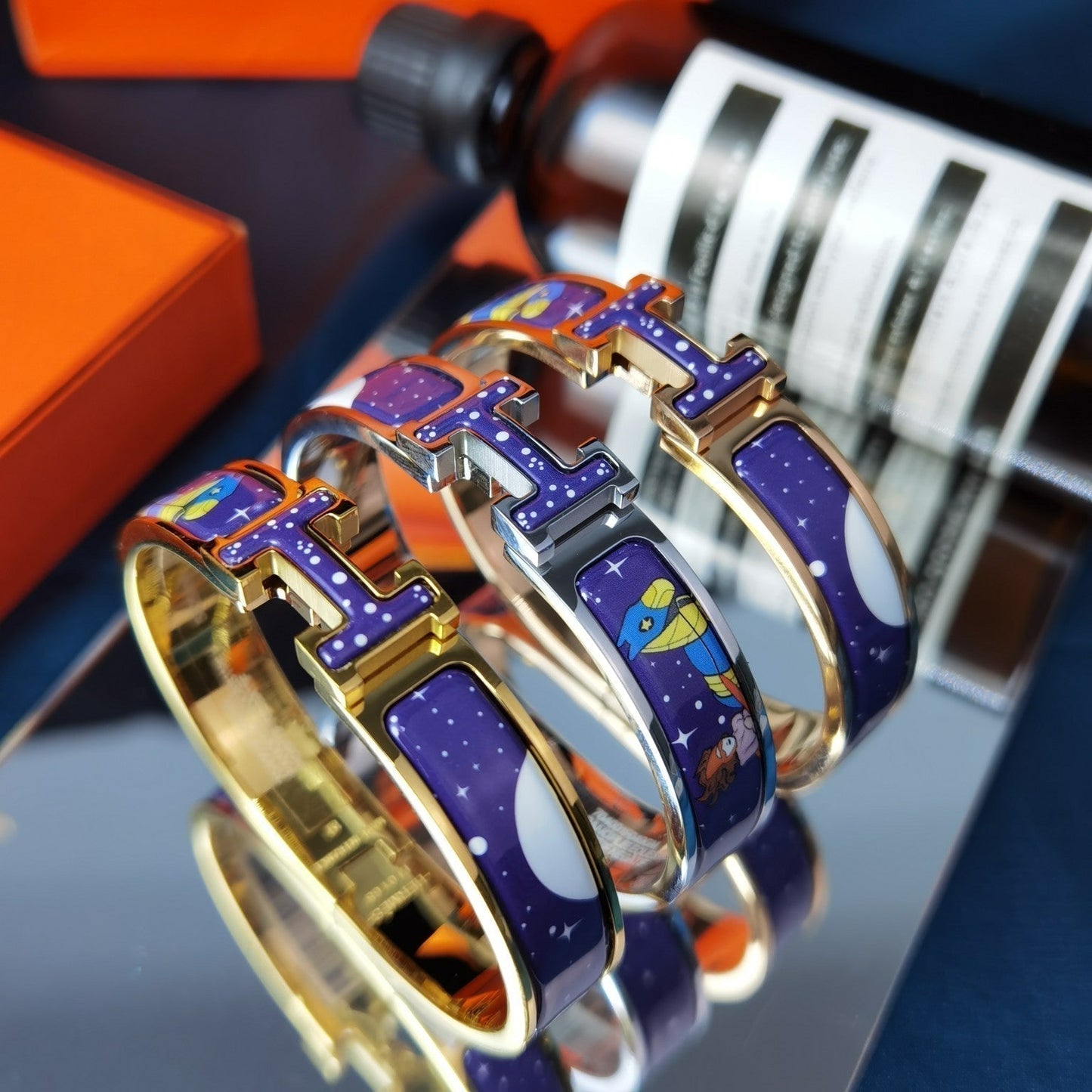 [AURORA]H STAR AND MOON BRACELET 12MM