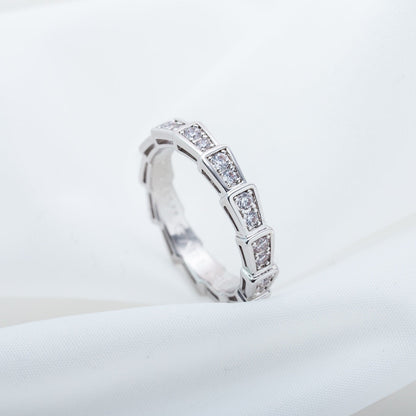 [Aurora]SERPENTI RING SILVER DIAMOND PAVED 3MM