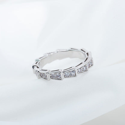 [AURORA]SERPENTI RING SILBER DIAMANT GEPAART 3MM