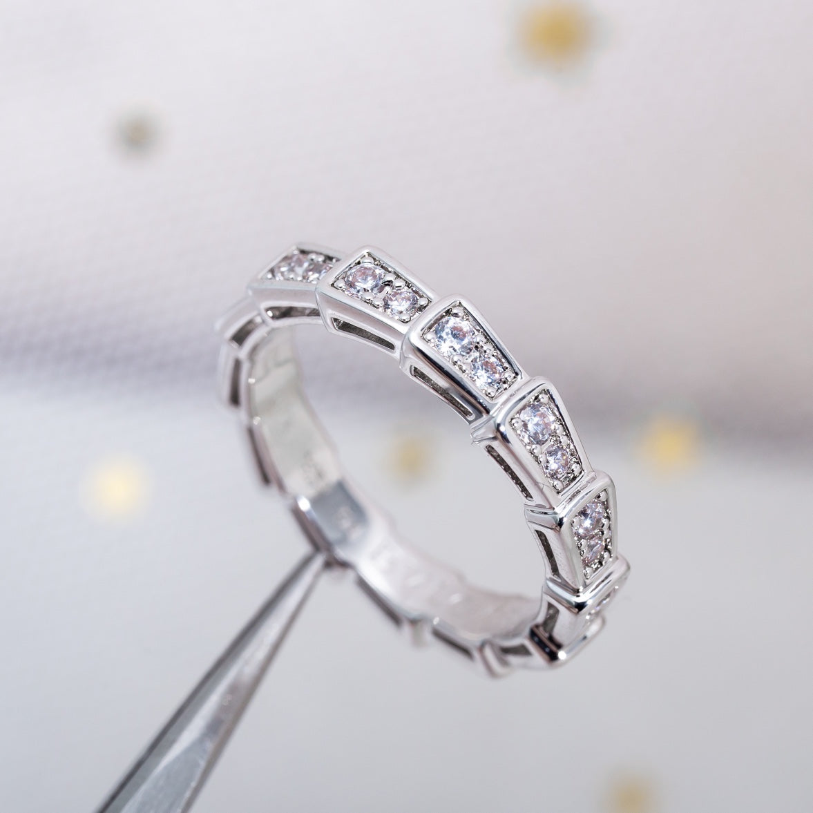 [AURORA]SERPENTI RING SILBER DIAMANT GEPAART 3MM