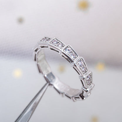 [AURORA]SERPENTI RING SILBER DIAMANT GEPAART 3MM