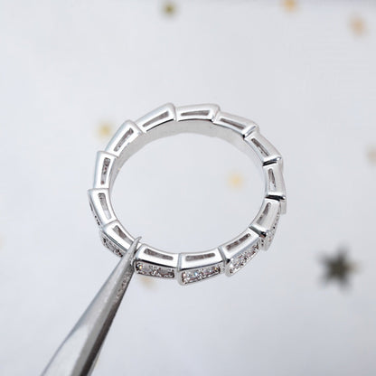 [Aurora]SERPENTI RING SILVER DIAMOND PAVED 3MM