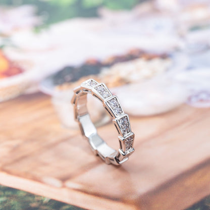 [AURORA]SERPENTI RING SILBER DIAMANT GEPAART 3MM