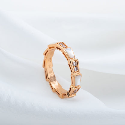 [AURORA]SERPENTI RING ROTGOLD DIAMANT MOP 3MM