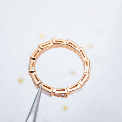 [AURORA]SERPENTI RING ROTGOLD DIAMANT MOP 3MM