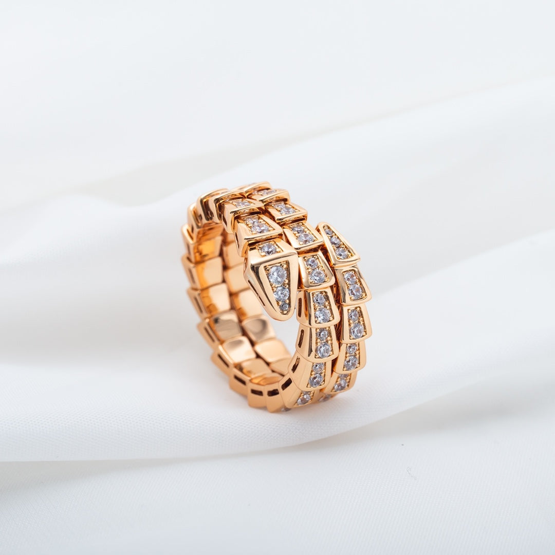 [AURORA]SERPENTI RING ROTGOLD DIAMANT DOPPELREIHIG