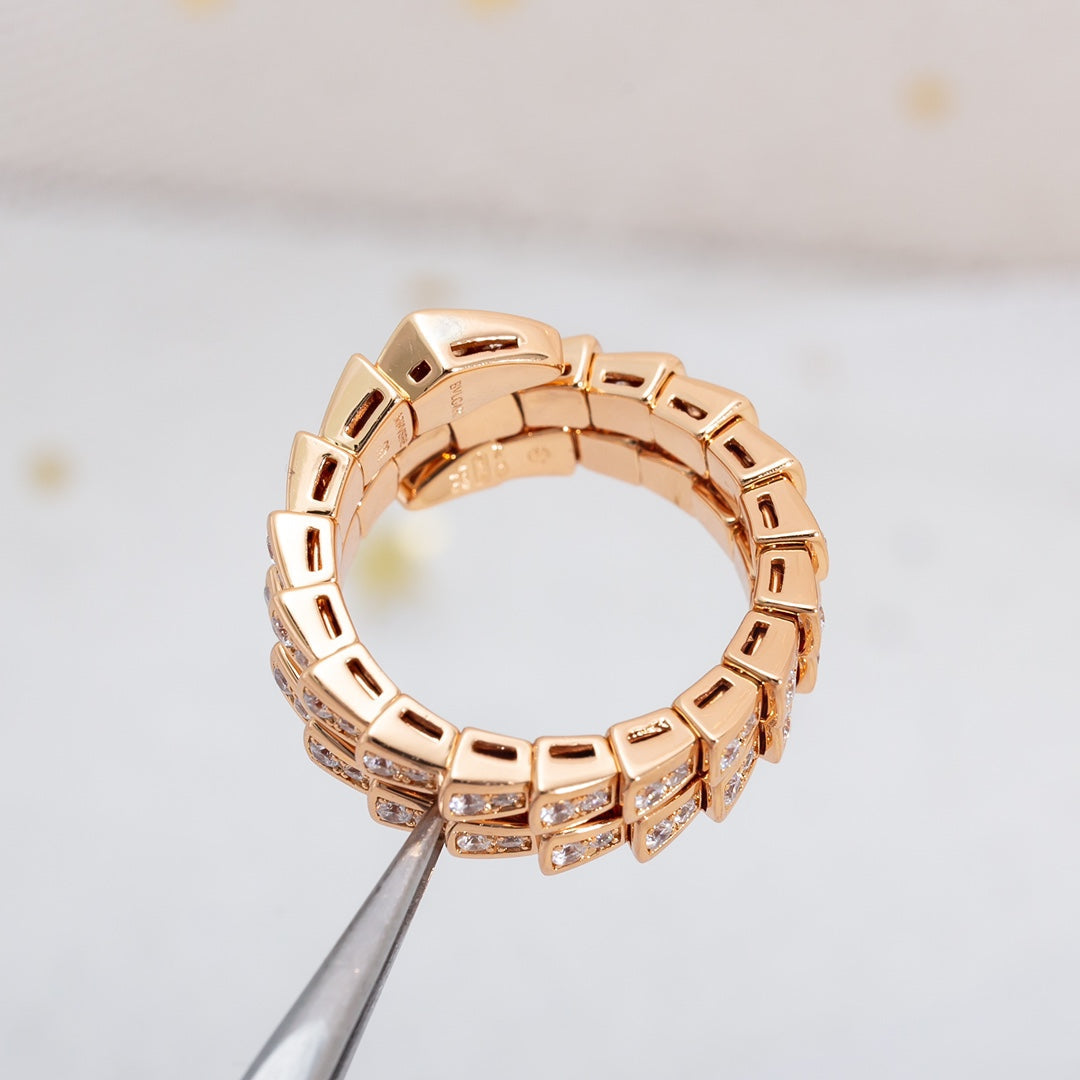 [AURORA]SERPENTI RING ROTGOLD DIAMANT DOPPELREIHIG