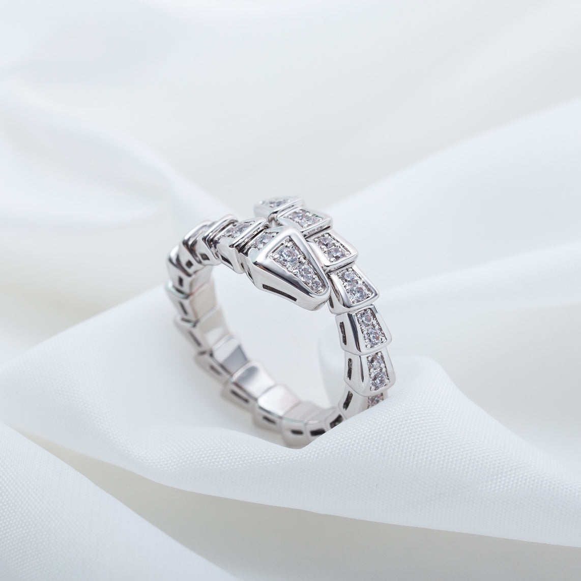 [Aurora]SERPENTI RING SILVER DIAMOND PAVED 4MM