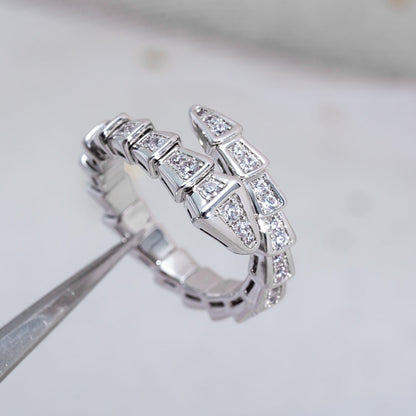 [AURORA]SERPENTI RING SILBER DIAMANT GEPAART 4MM
