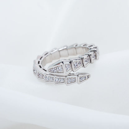 [AURORA]SERPENTI RING SILBER DIAMANT GEPAART 4MM