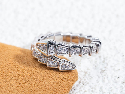 [AURORA]SERPENTI RING SILBER DIAMANT GEPAART 4MM