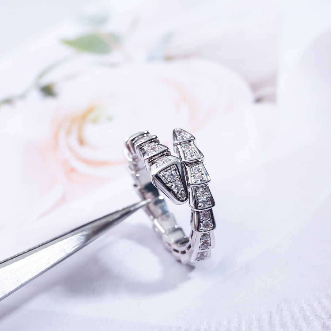 [AURORA]SERPENTI RING SILBER DIAMANT GEPAART 4MM