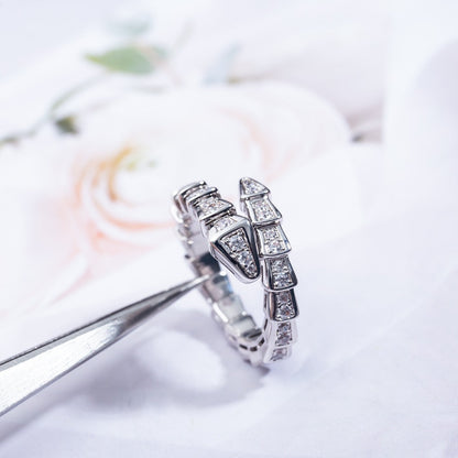 [AURORA]SERPENTI RING SILBER DIAMANT GEPAART 4MM