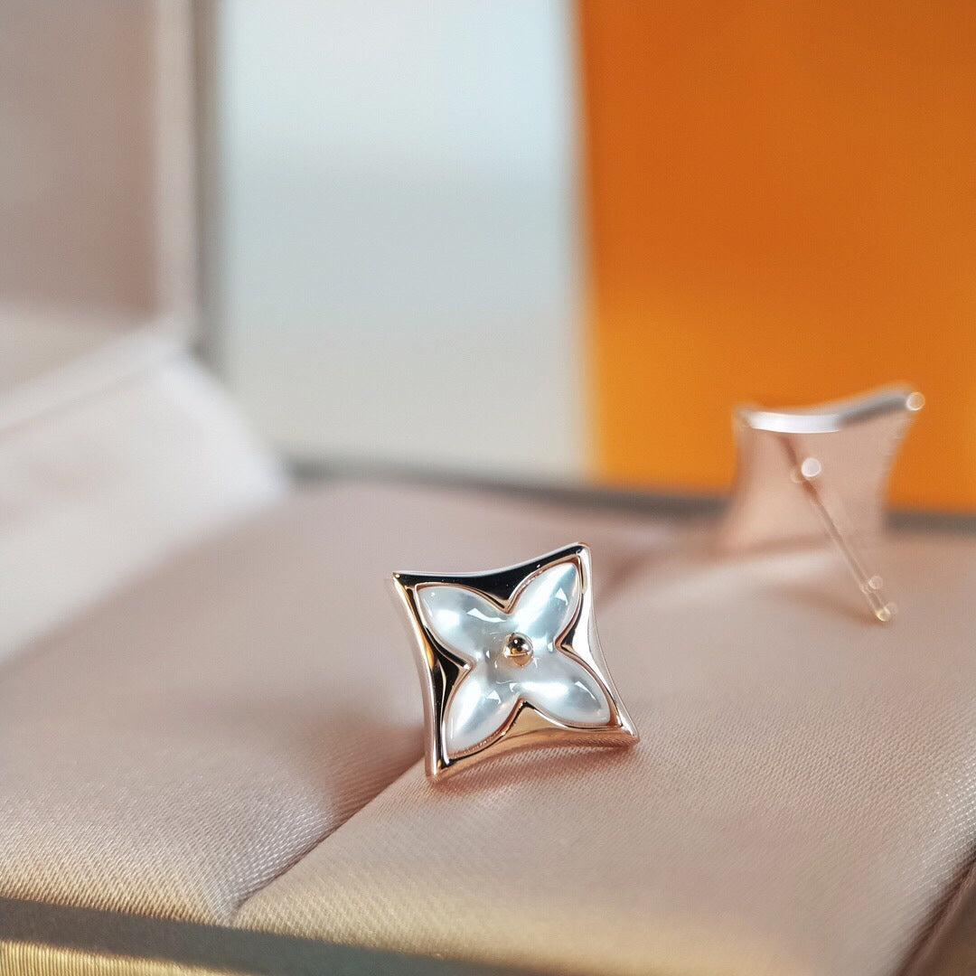 [Aurora]STAR MOP PINK GOLD EARRINGS