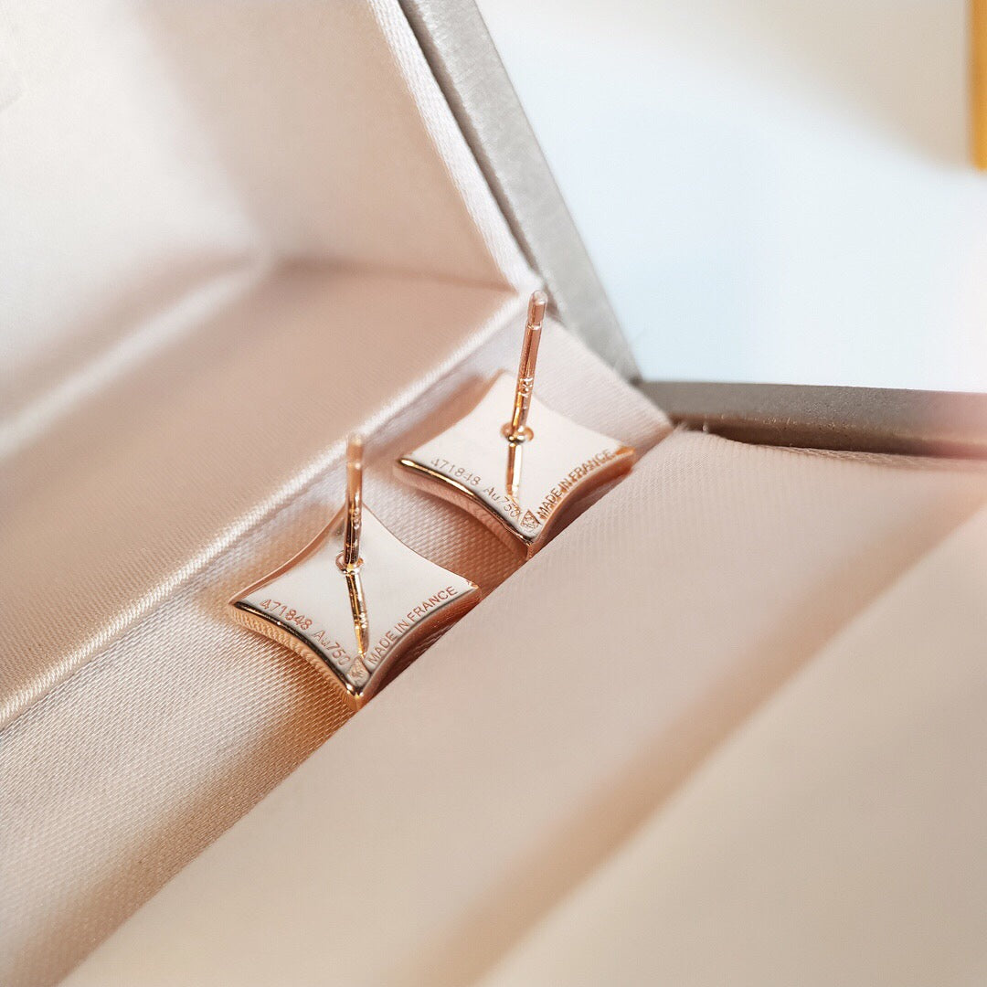 [Aurora]STAR MOP PINK GOLD EARRINGS