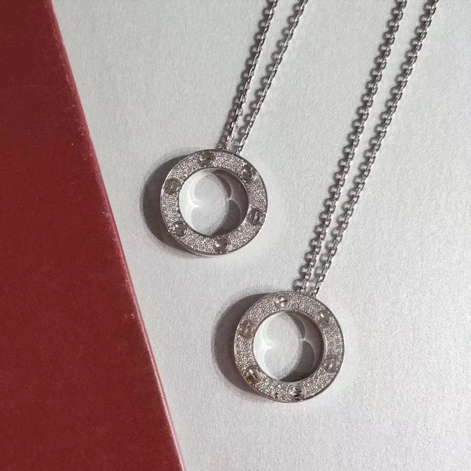 [Aurora]LOVE NECKLACE ADJUSTABLE SILVER