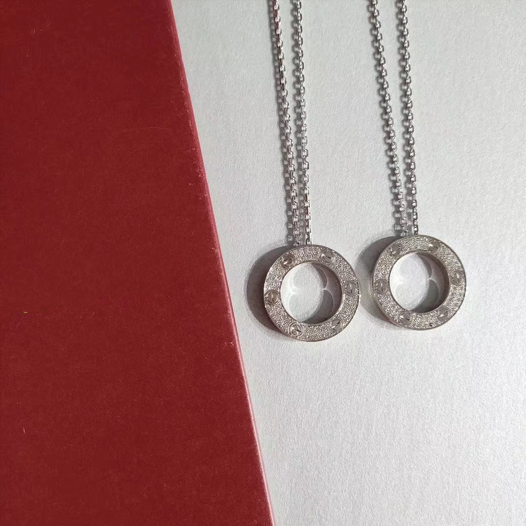 [Aurora]LOVE NECKLACE ADJUSTABLE SILVER