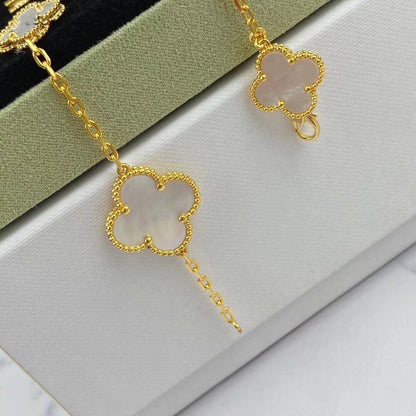 [AURORA]MAGIC CLOVER MOP GOLD BRACELET 5 MOTIFS